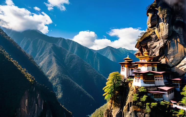 부탄 방문 전 준비물 - Image Prompt 1: The Iconic Tiger's Nest Monastery in Autumn**